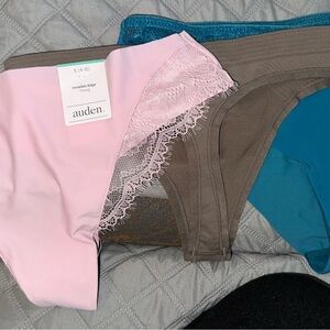 Auden Pink and Brown Lace Trim Panties